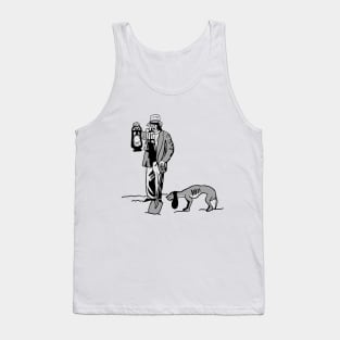 Haunted Mansion Graveyard Caretaker Groundskeeper and Dog Tank Top